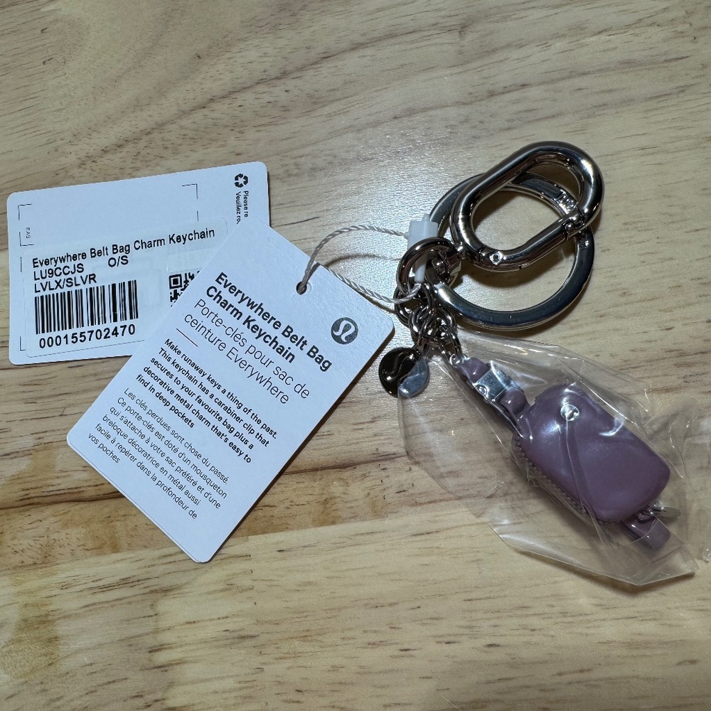 Lululemon Everywhere Belt Bag Keychain Charm Keychain - Lavender Lux / Silver